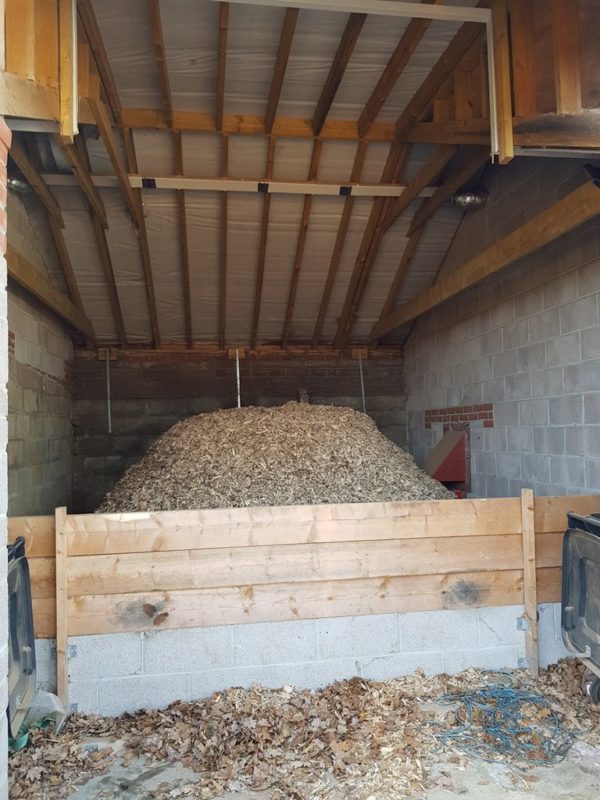 Wood chips from own woodland for our underfloor heating