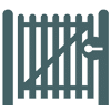 Icon showing a garden gate locked