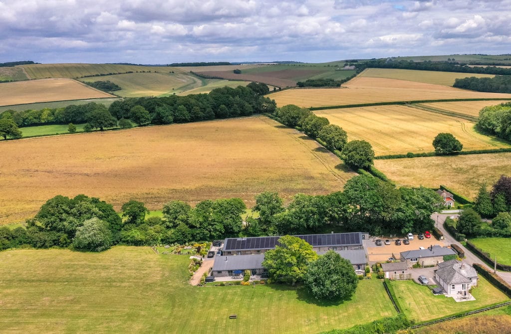 An aerial view of Wallops Wood Cottages and the beautiful surrounding countryside (Courtesy: Robin Creative Media)
