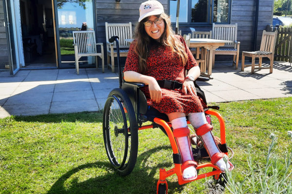 One of our accessible guests enjoying their stay at Wallops Wood